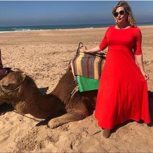 Red long dress